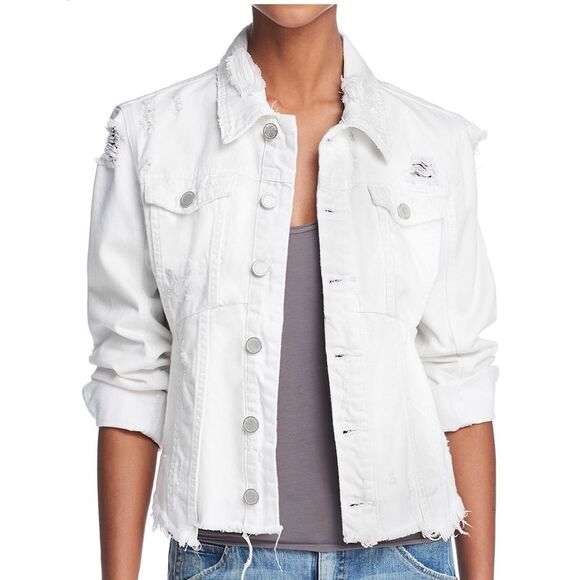 BLANKNYC Frayed Distressed Denim Jacket, Small - Picture 1 of 8